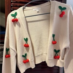 NWOT Cream Cherry Sweater
